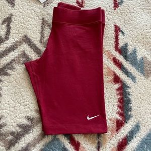 Red Nike Tight Fit Mid Rise Short Length - Nike Biker Shorts
